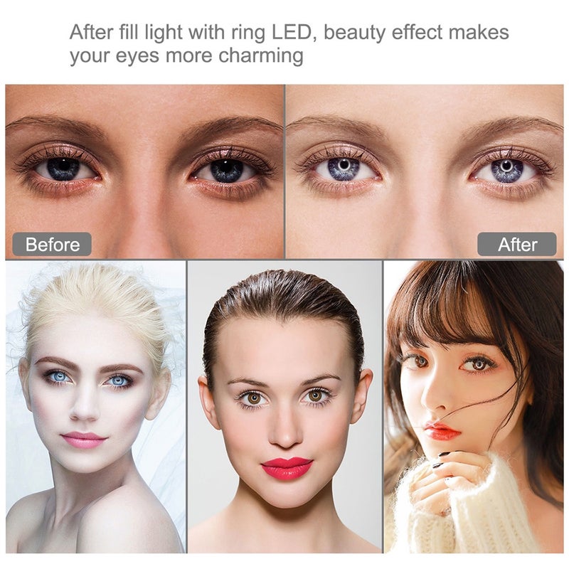 إسكدنيا حلقة إضاءة LED قابلة للتعتيم للتصوير الفوتوغرافي وتصوير الفيديو وردي - Image 2